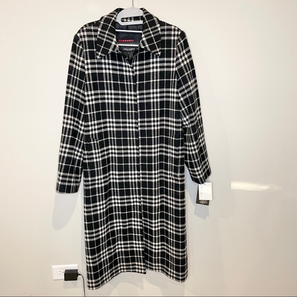 None Jackets & Blazers - NWT Coat Black & White Plaid